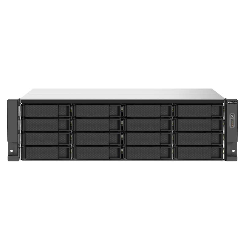 Сетевое хранилище NAS QNAP TS-1673AU-RP 16x3.5" Rack 3U чёрный, TS-1673AU-RP-16G