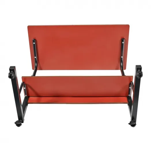 Стол многофункциональный Isola 80x40x66-90 см, 
с полкой, темное дерево, чёрный