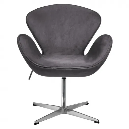 Кресло SWAN STYLE CHAIR тёмно-серый, искусственная замша