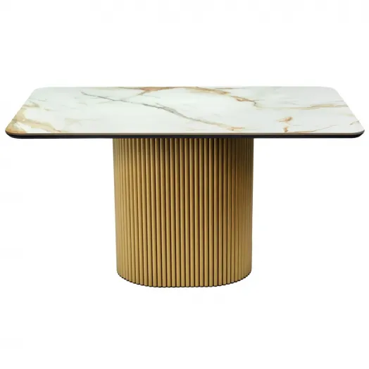 Стол Festa 140x85x77см, керамогранит Calacatte gold мрамор