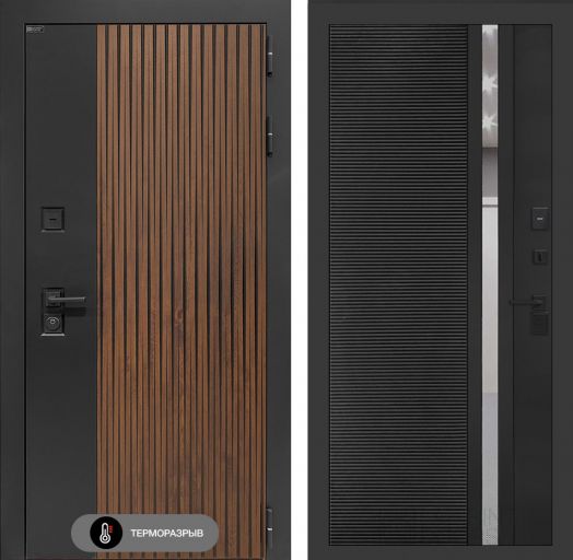 Входная дверь Лабиринт Айслаб - 31 Черный кварц с терморазрывом