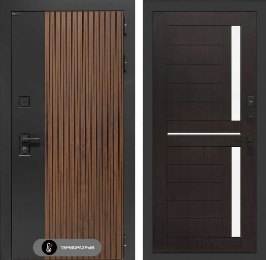 Входная дверь Лабиринт Айслаб - 02 Венге , стекло белое с терморазрывом