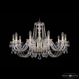 Люстра Хрустальная BOHЕMIA IVЕLЕ CRYSTAL 1402/10/300 G Золото, Стекло / Богемия Ивеле Кристалл
