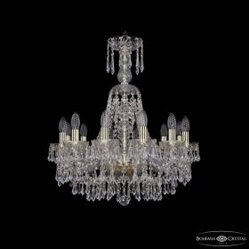 Люстра Хрустальная BOHEMIA IVELE CRYSTAL 1403/12/195/XL-65 G Золото, Стекло / Богемия Ивеле Кристалл