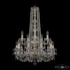Люстра Хрустальная BOHEMIA IVELE CRYSTAL 1402/10+5/195/H-80/2D G Золото, Стекло / Богемия Ивеле Кристалл