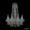 Люстра Хрустальная BOHEMIA IVELE CRYSTAL 1409/8/141/H-59 G Золото, Стекло / Богемия Ивеле Кристалл