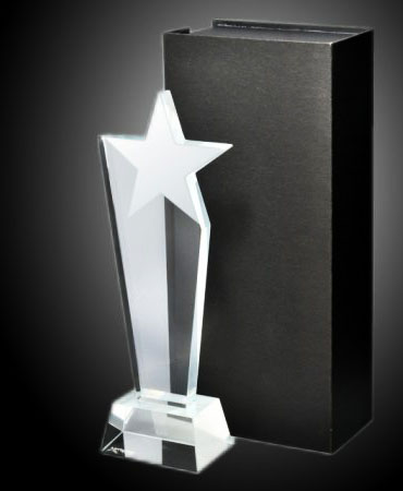 Приз из стекла Звезда стелла (24см, гравировка включена)