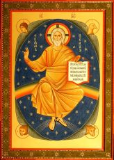 Рукописная икона Спас Ветхий Денми на липовой доске (22437)