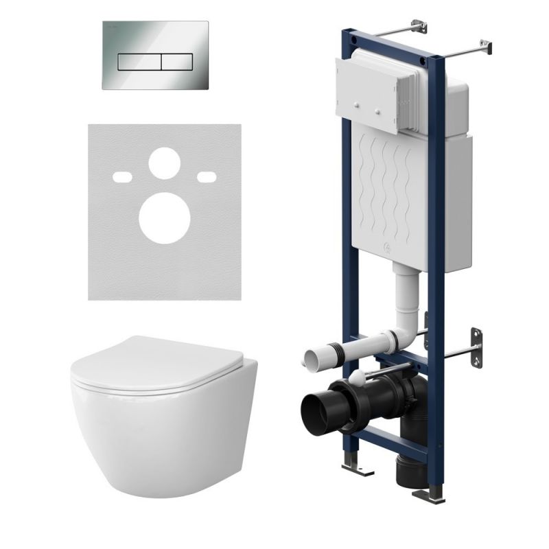 Комплект инсталляции AM.PM ErgoFit унитаз Like AquaSpin 2.0, клавиша хром IS110351.801901