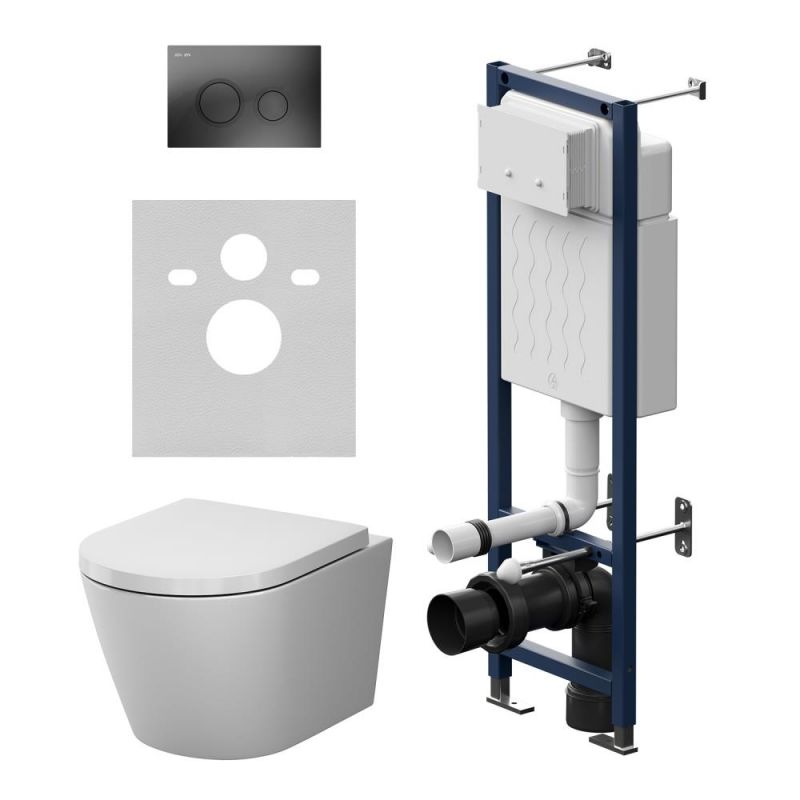 Комплект инсталляции AM.PM ErgoFit унитаз X-Joy Aquaspin, клавиша черная IS110138.851900