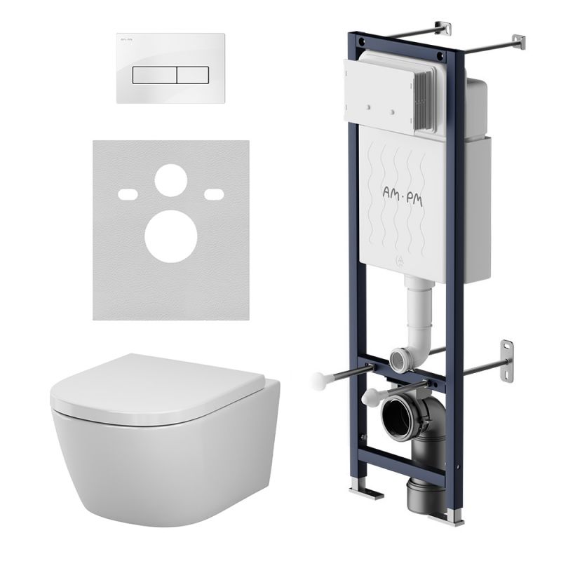 Комплект инсталляции AM.PM ErgoFit унитаз Libre, клавиша белая IS110301.601900