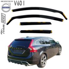Дефлекторы Volvo V60 I от 2010 - 2018 для дверей вставные Heko (Польша) - 4 шт.