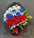 Ритуальная корзина из искусственных цветов N7, РАЗМЕР 60,80,90см