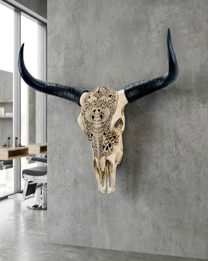 Череп буйвола быка с рогами
