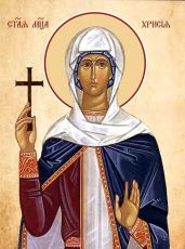 Хрисия Римская рукописная Икона на липовой доске (22498)