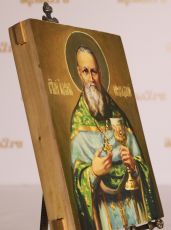 Иоанн Кронштадский икона 17х21 см рукописная  (масло, академический стиль)