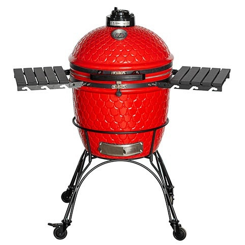 Керамический угольный гриль DinoEgg Classic Red, 46 см, с ножками и столиками