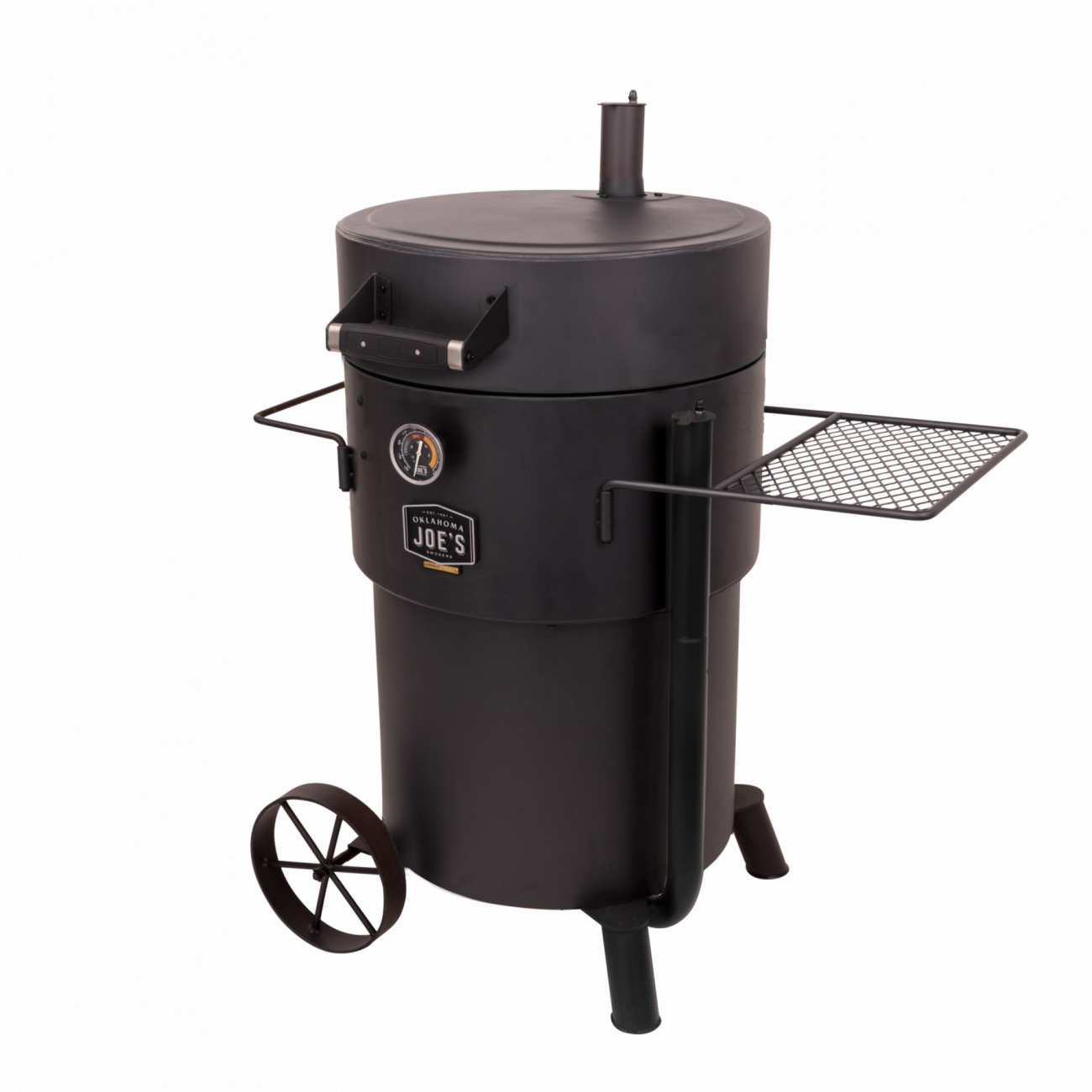 Угольный гриль-коптильня Oklahoma Joe's Drum Bronco Pro Black, Ø 54 см