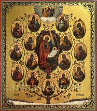 Древо Пресвятой Богородицы икона рукописная на липовой доске (24016)