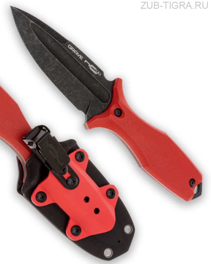 Нож GRAVE  black s/w, G10 red