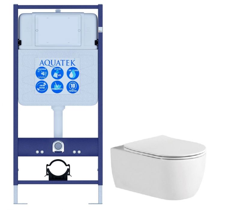 Комплект инсталляции с унитазом Set AQUATEK ЕВРОПА New