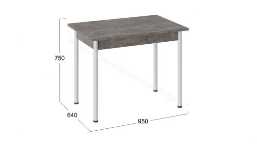 Стол «Родос» Тип 1 с опорой d40 (Белый муар/Ателье темный)