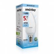 Лампа светодиодная С37-5W-4000K-E14, SMARTBUY