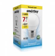 Лампа светодиодная шар G45-7W-3000K-E27, SMARTBUY