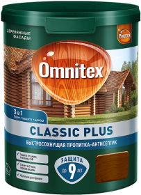 Пропитка-Антисептик Omnitex Pinotex Classic Plus 3 в 1 2.5л для Защиты Древесины до 9 лет / Омнитекс Пинотекс Классик Плюс