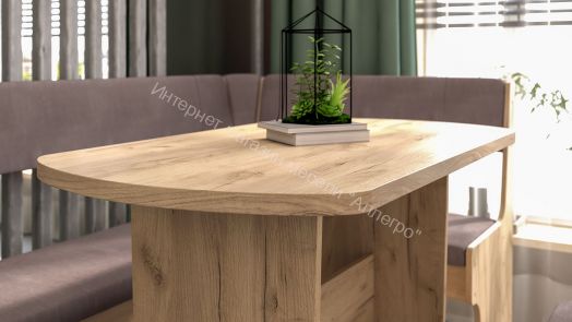 Кухонный уголок «Рио» Дуб Крафт золотой, Микровелюр Duna Stone