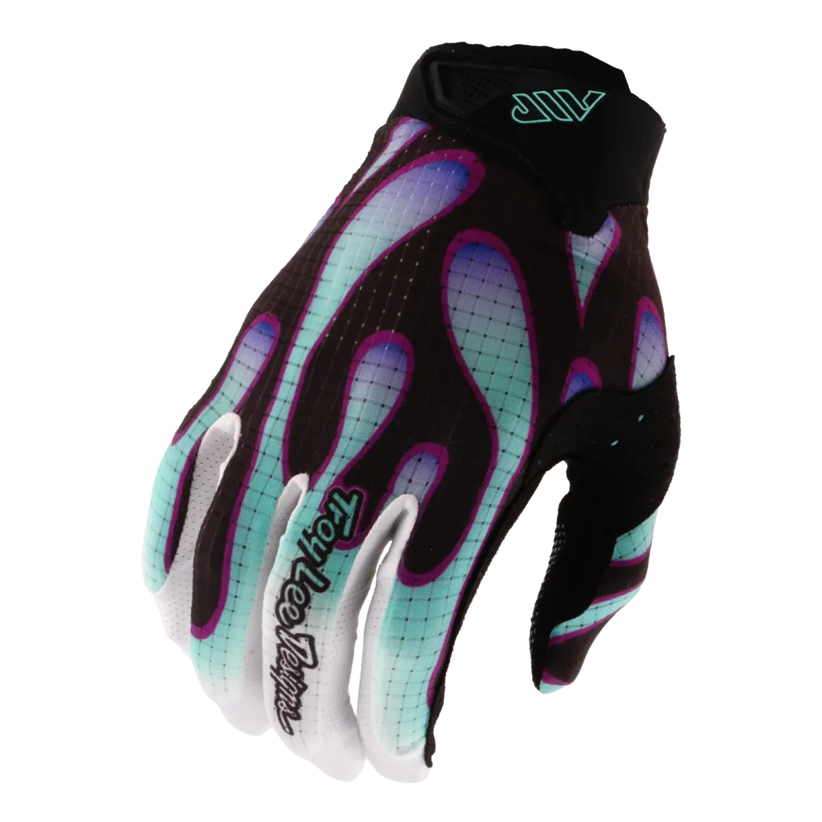 Troy Lee Designs Air Overspray Black / Real Teal перчатки для мотокросса
