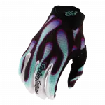 Troy Lee Designs Air Overspray Black / Real Teal перчатки для мотокросса