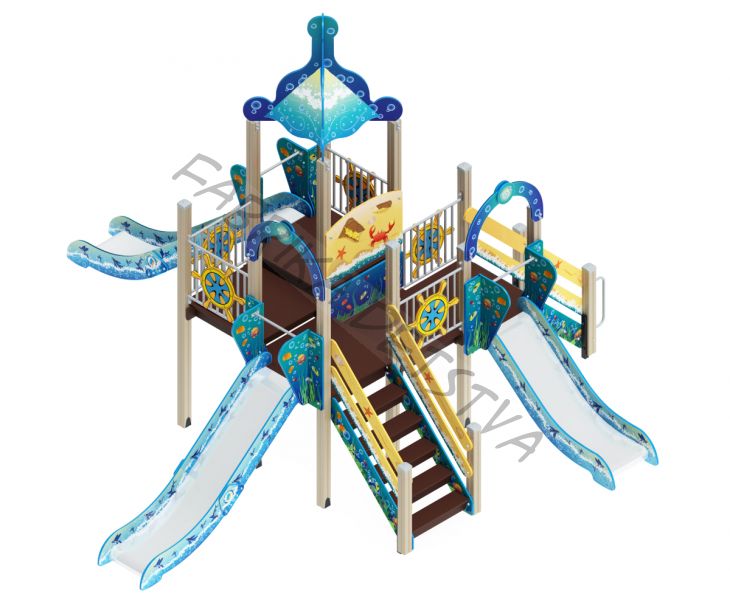 Детский игровой комплекс  Морской Горки 900, 1200, 1500    6210х5870х4180
