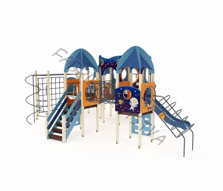 Детский игровой комплекс                           Космопорт Горка 1200, 750                                    9080х8350х3680	Космос	ДИК 31-1403