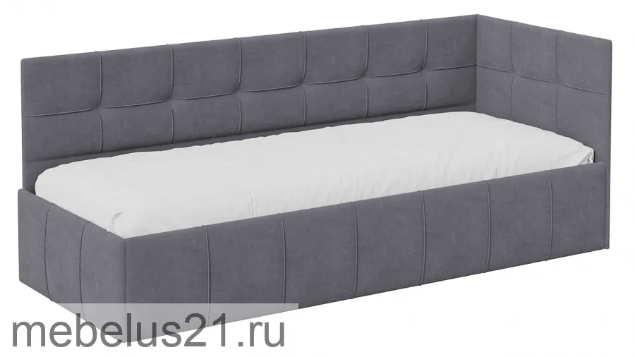 Кровать 80 с мягкой обивкой с ПМ (с подъемным механизмом) «Грей»