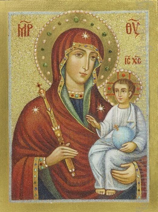 Минская икона Божией Матери рукописная на липовой доске (24058)
