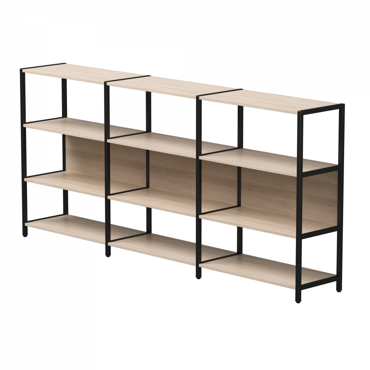 Набор стеллажных систем №3 EVO 2440x385x1120 Дуб Соната/Черный