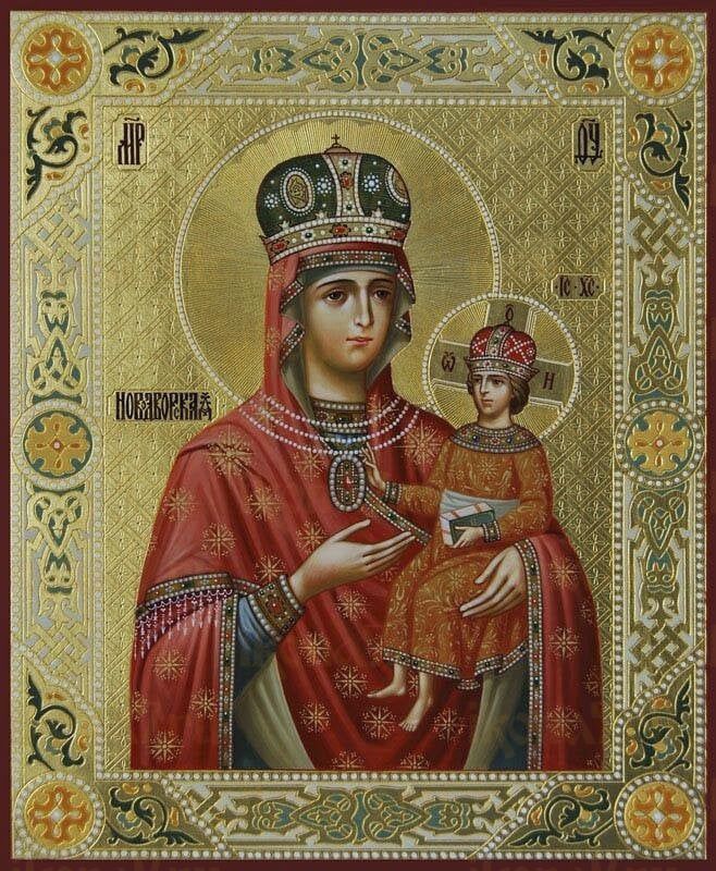 Новодворская икона Божией Матери рукописная на липовой доске (24070)