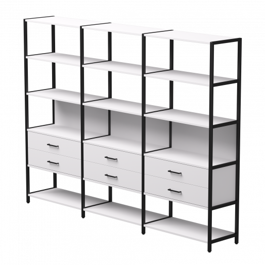 Набор стеллажных систем №9 EVO 2440x385x1840 Белый/Черный