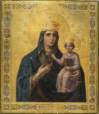 Озерянская икона Божией Матери рукописная на липовой доске (24076)