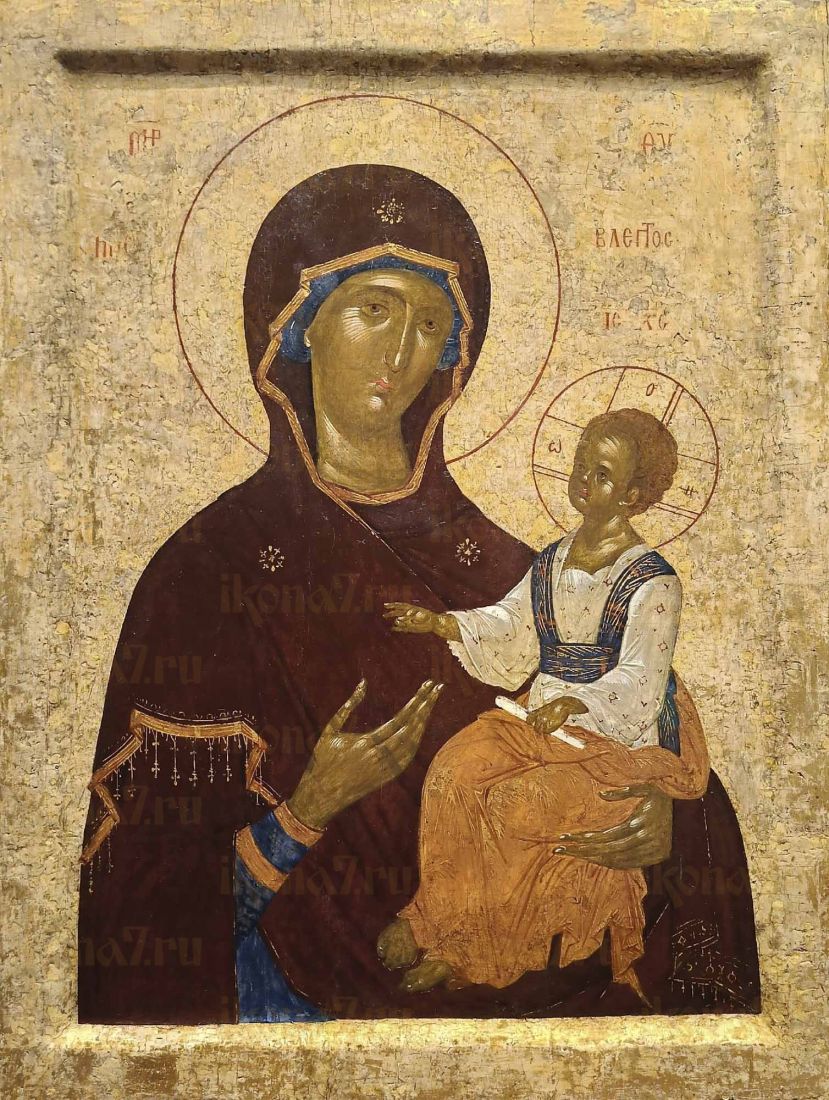 Перивлепта икона Божией Матери рукописная на липовой доске (24080)