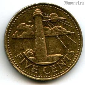 Барбадос 5 центов 1996