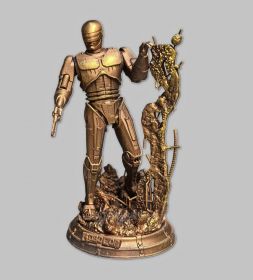 3D-Фигура Робот-полицейский (Робокоп). Символ правосудия и технологий будущего. Фотополимерная смола, 90мм. Эмаль — бронза. Msh Oz