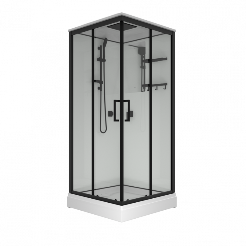 Душевая кабина Triton Рич-Блэк М4 90х90 А, низкий квадратный поддон DK492