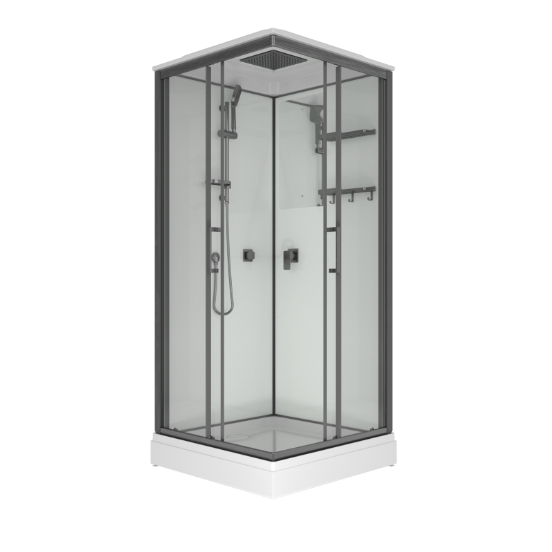 Душевая кабина Triton Рич-Графит М4 90х90 А, низкий квадратный поддон DK493