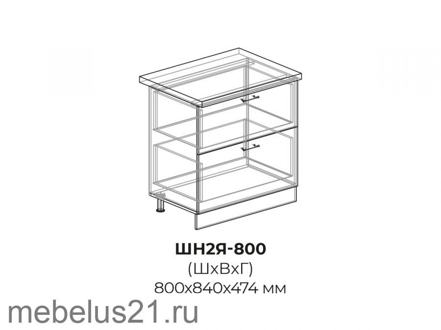 Модуль с 2 ящиками ШН2Я800