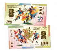 100 долларов — США. Чемпионат Мира по футболу 2026. UNСB. Памятная банкнота. UNC Msh Oz