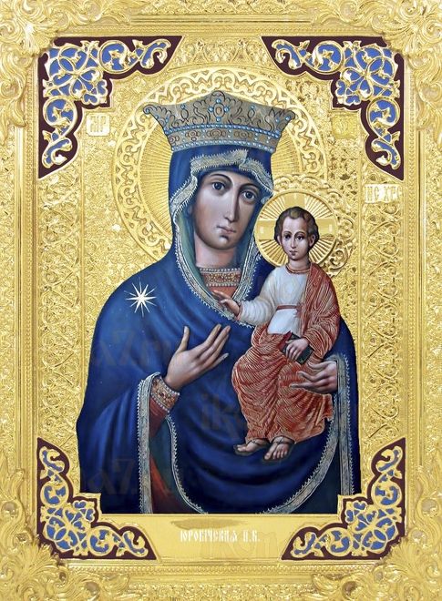 Юровичская икона Божией Матери рукописная на липовой доске (24146)