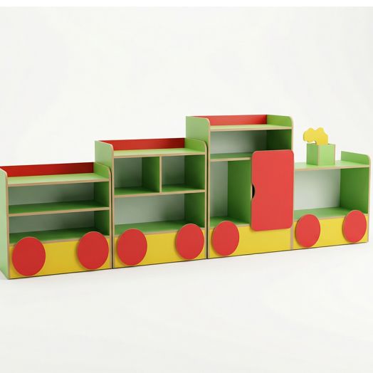 Стеллаж "Паровозик из Ромашково", ЛДСП, 3200х420х950 мм
