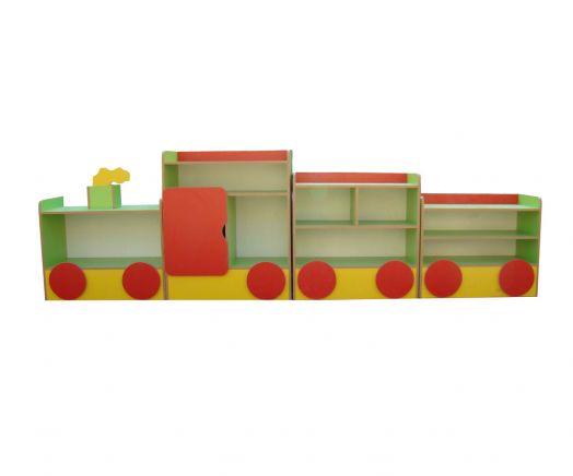 Стеллаж "Паровозик из Ромашково", ЛДСП, 3200х420х950 мм